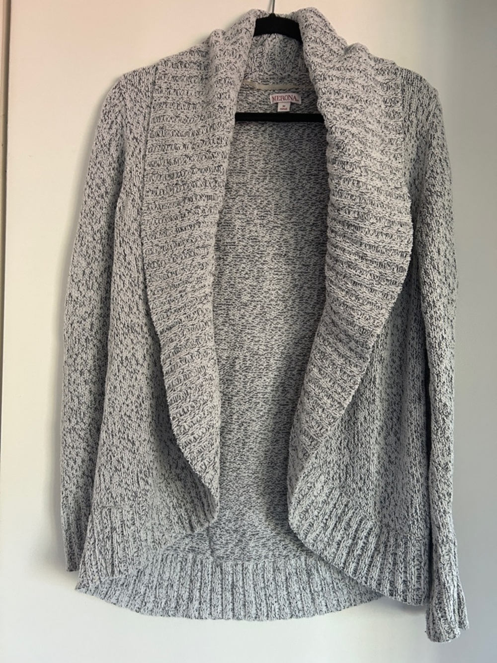 Merona Light Gray Open-Front Shawl Collar Cardigan